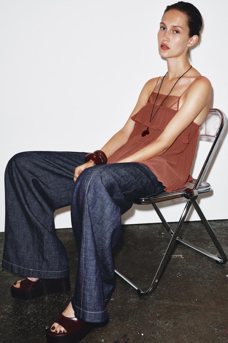 PLEATED RUFFLE TOP (Zara)