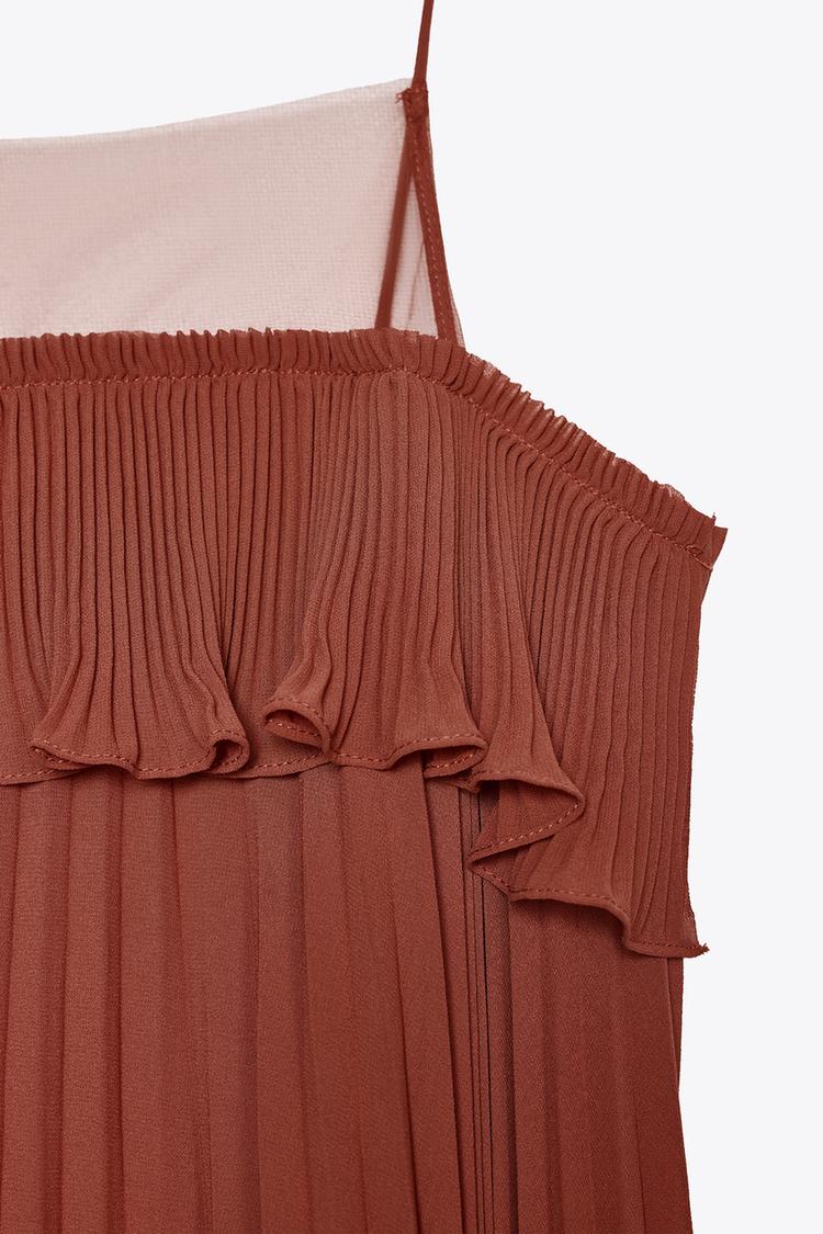 PLEATED RUFFLE TOP (Zara)