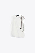 SATIN EFFECT BOW TRIM TOP (Zara)