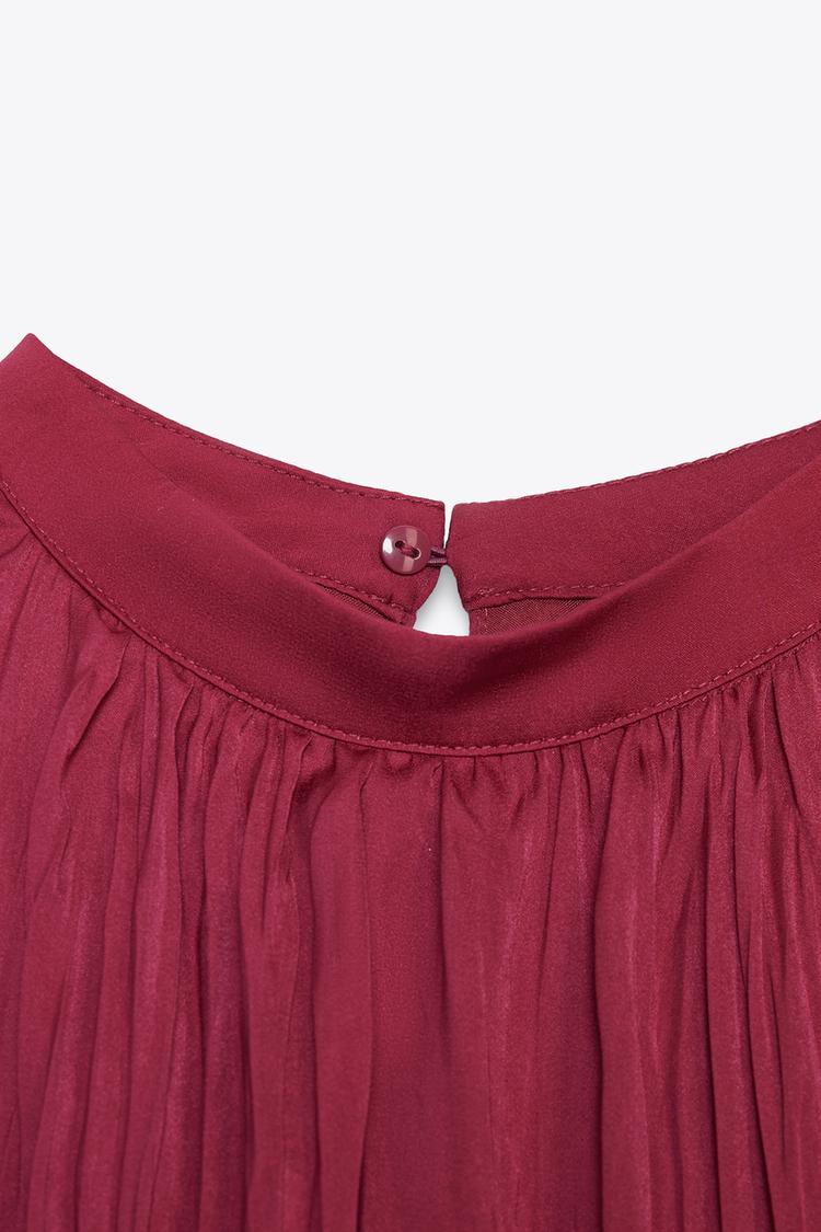 WRINKLE EFFECT PLEATED MIDI DRESS (Zara)