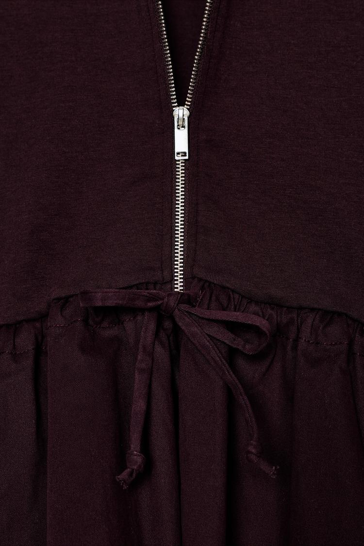 CONTRASTING PEPLUM BOMBER JACKET (Zara)