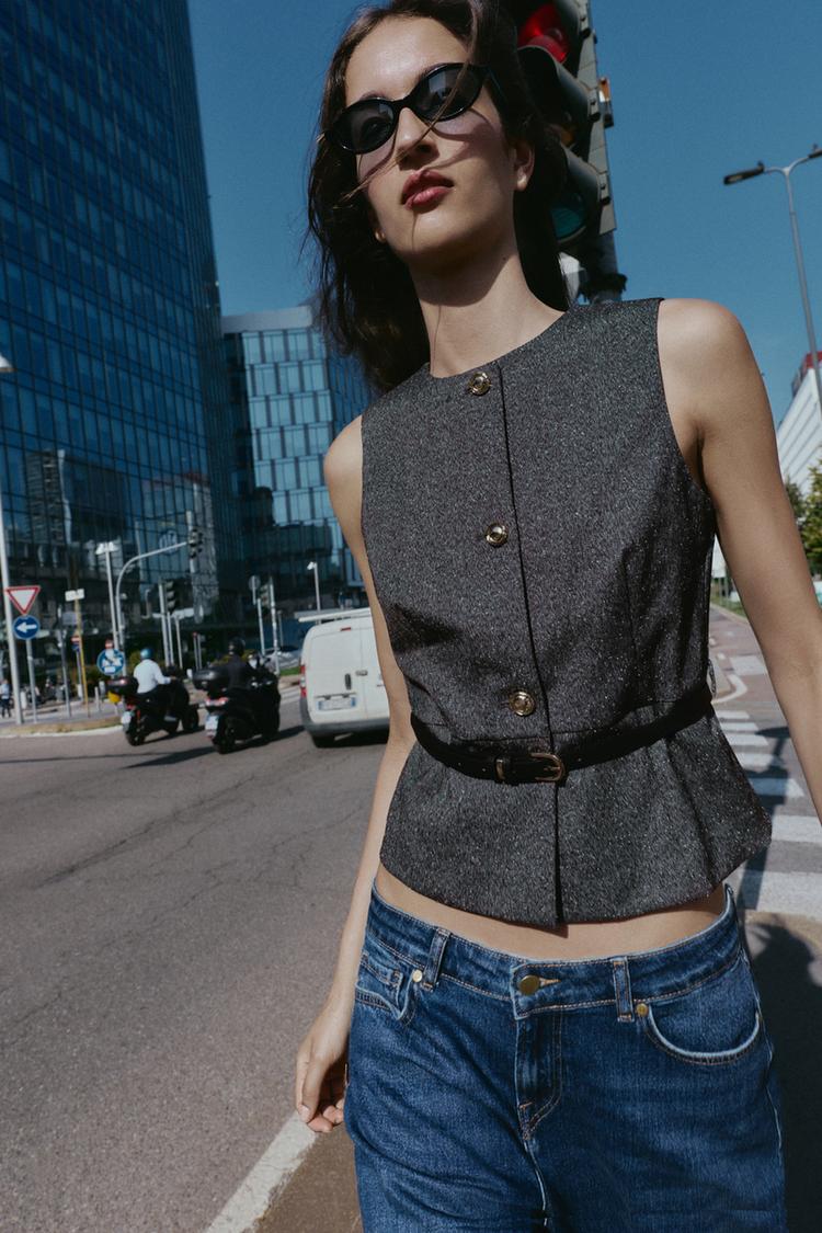 MARLED BELTED VEST (Zara)