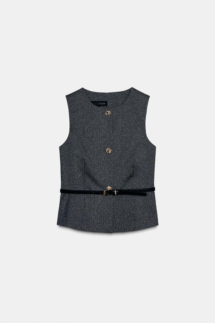 MARLED BELTED VEST (Zara)