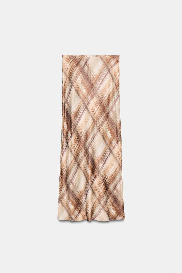 SATIN MIDI SKIRT