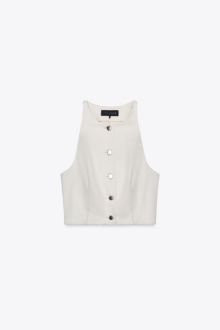 SHORT DENIM VEST (Zara)