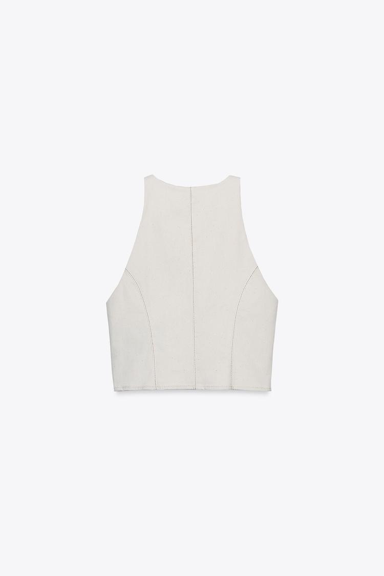 SHORT DENIM VEST (Zara)