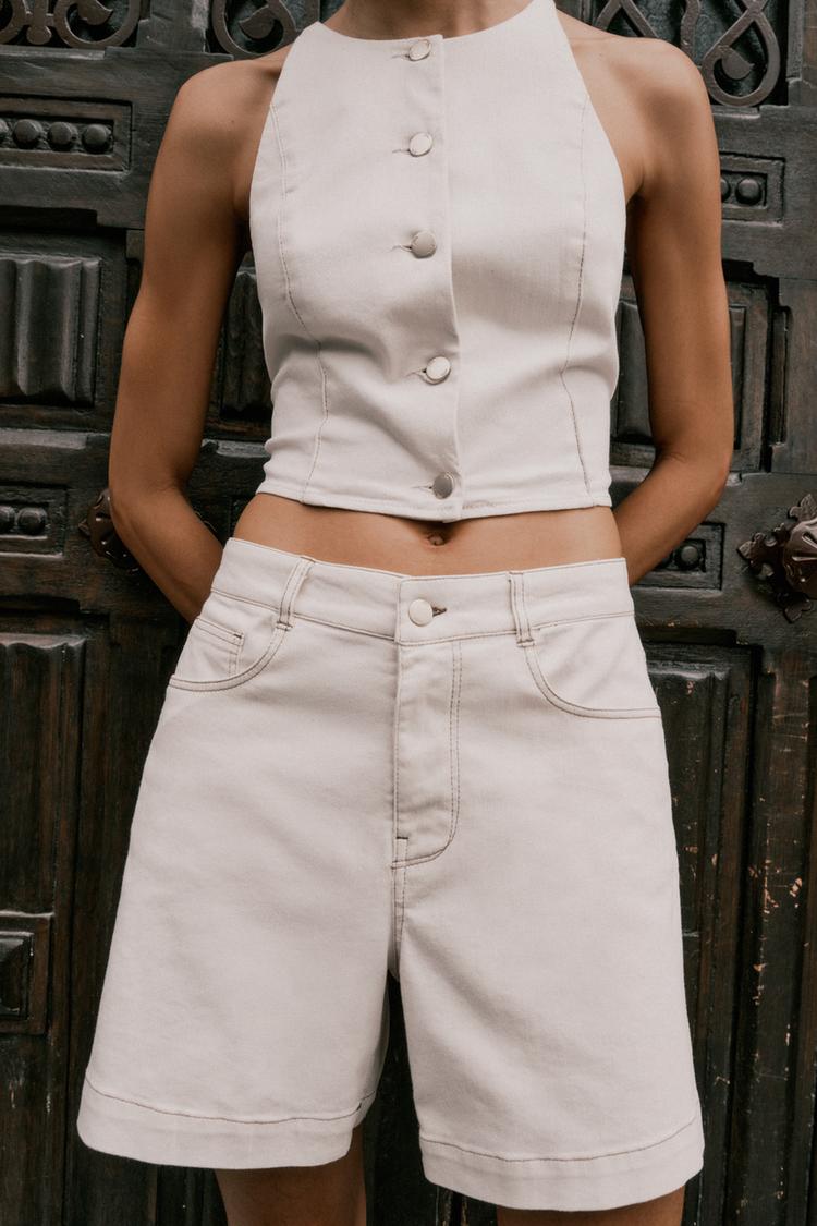 SHORT DENIM VEST (Zara)