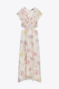 FLORAL PRINT CUT OUT MIDI DRESS (Zara)