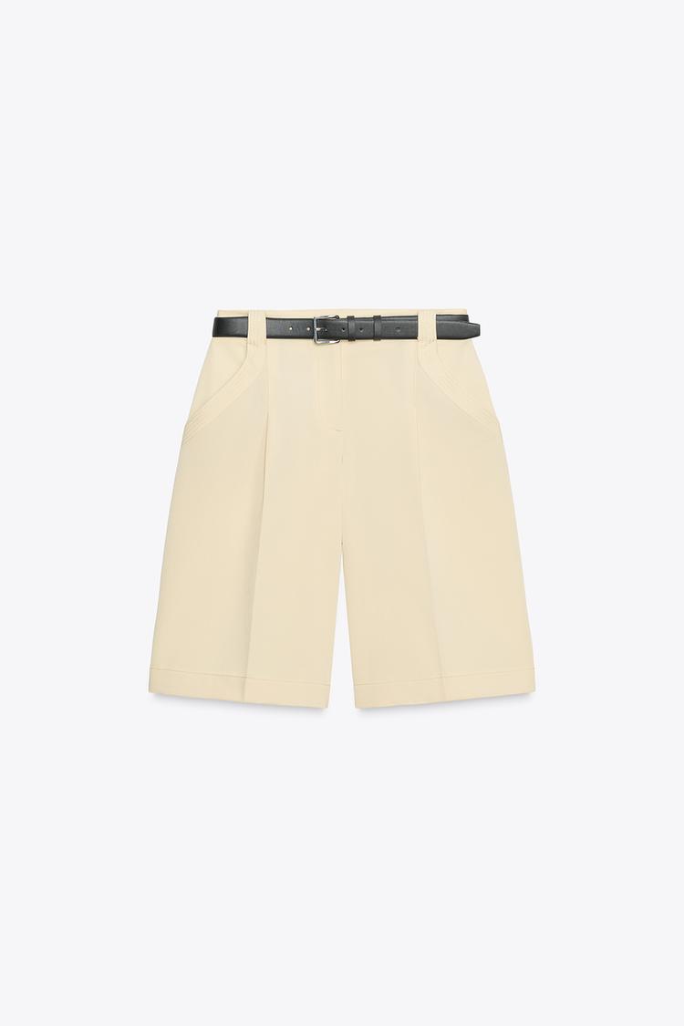 BELTED PLEATED SHORTS (Zara)