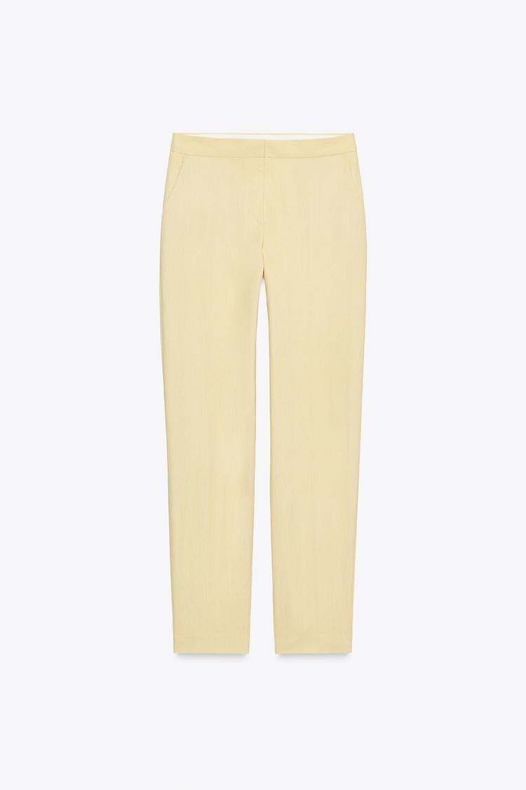 TEXTURED STRAIGHT LEG PANTS (Zara)