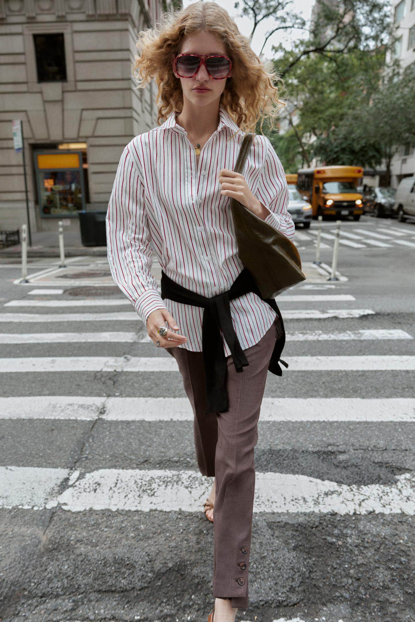 STRIPED OVERSIZED POPLIN SHIRT (Zara)