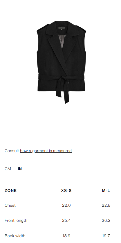 SHOULDER PAD BELTED VEST (Zara)